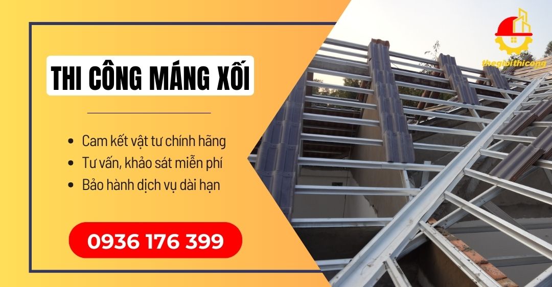 thi công máng xối