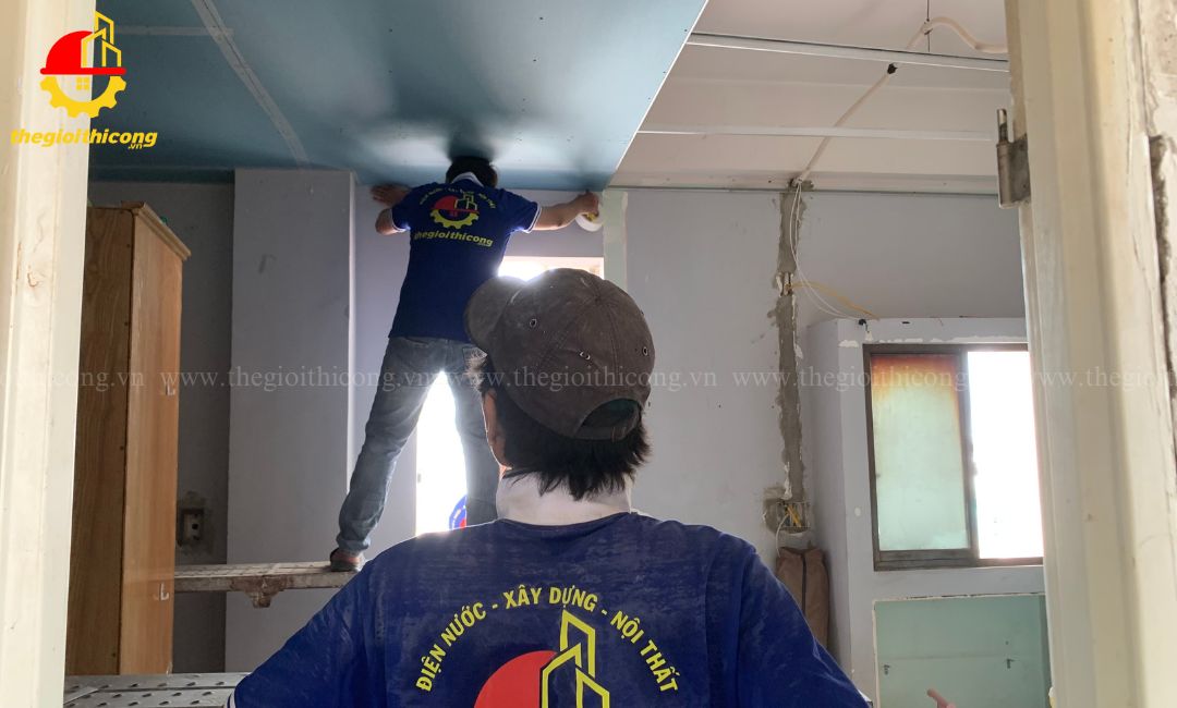 thi công trần thạch cao