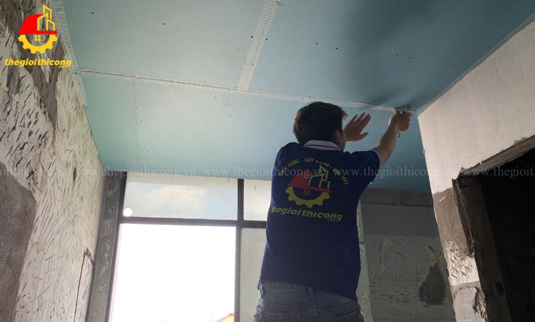thi công trần thạch cao