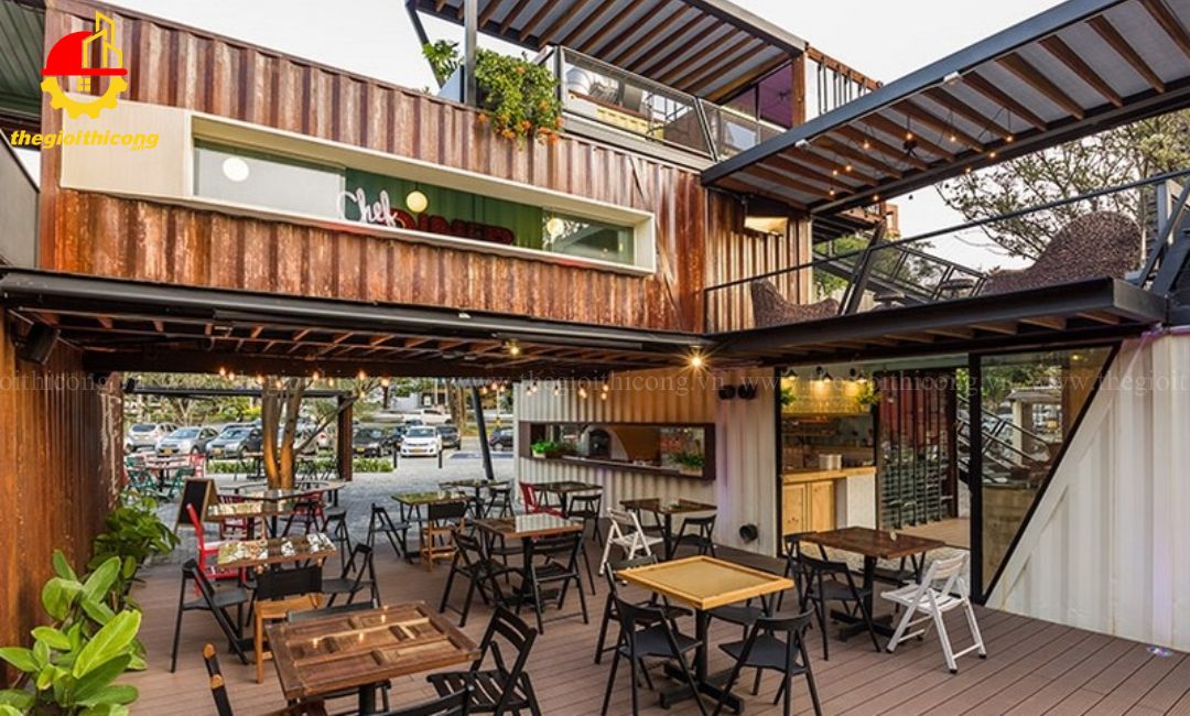 thi công quán cafe khung thép