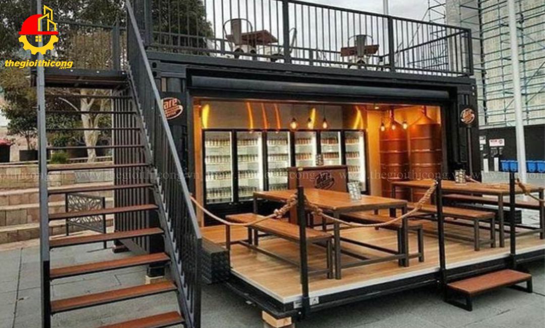 thi công quán cafe khung thép