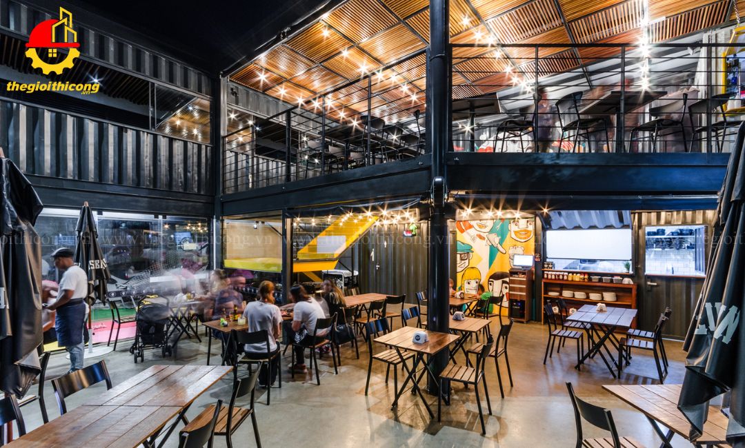 thi công nhà hàng khung thép