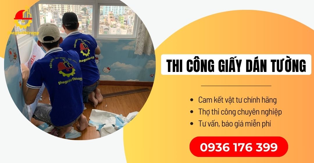 thi công giấy dán tường