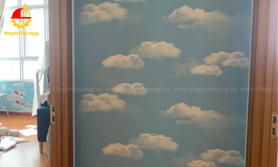 thi công giấy dán tường