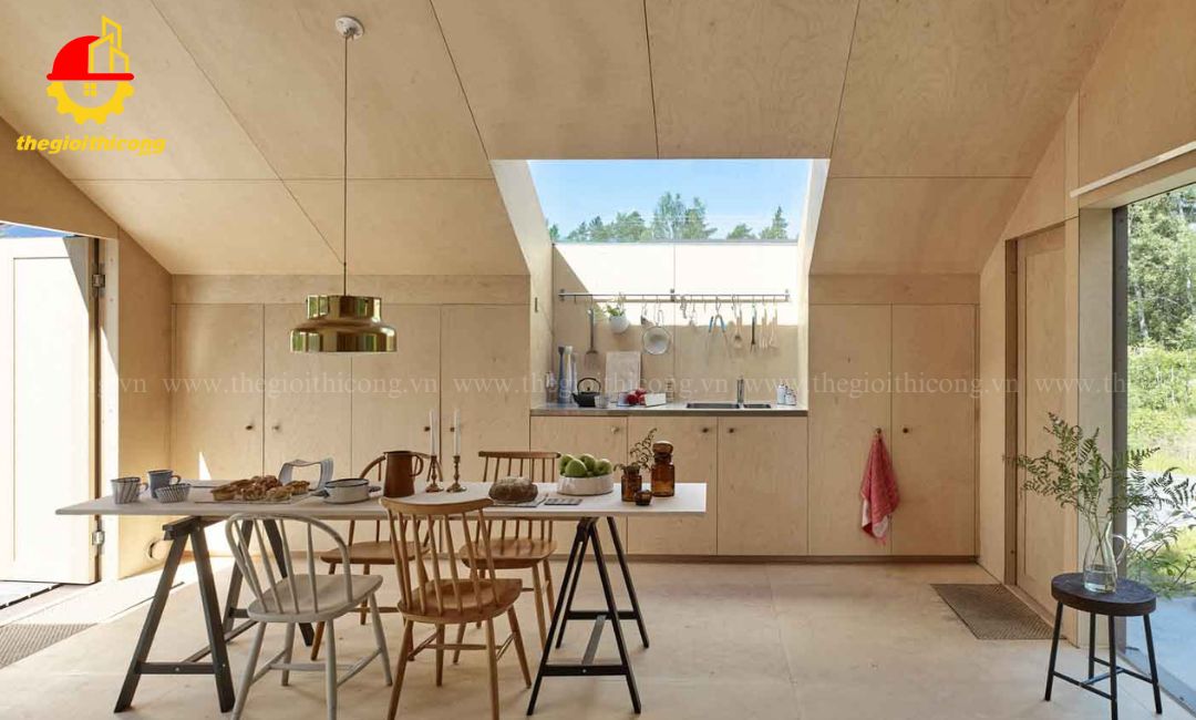 thi công trần nhựa giả gỗ